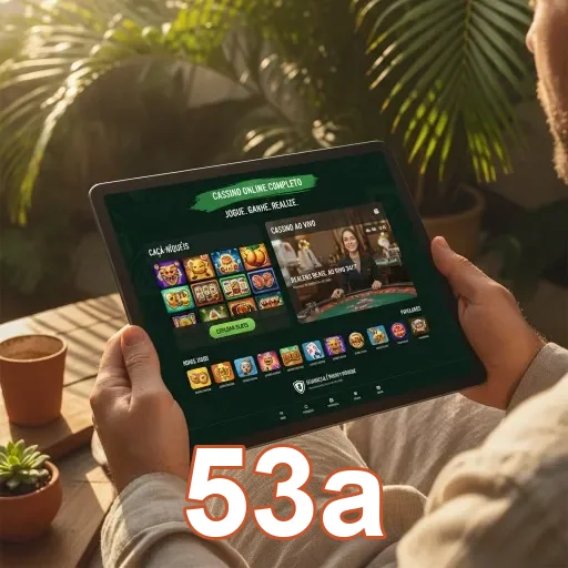 Tela do app 53a com partidas rápidas e navegação leve